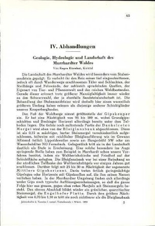 Geologie, Hydrologie und Landschaft des Murrhardter Waldes