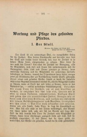 Wartung und Pflege des gesunden Pferdes