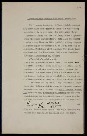 Differentialgleichungen mit nicht konstanten Koeffizienten