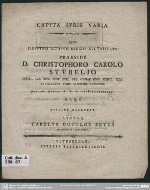 Capita Iuris Varia