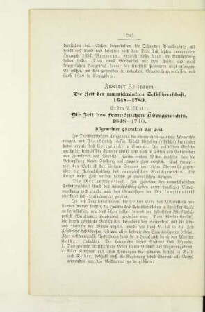Zweiter Zeitraum. Die Zeit der unumschränkten Selbstherrschaft, 1648 - 1789