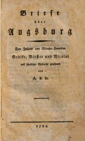 Briefe über Augsburg