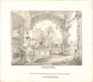 Gärtner, Friedrich von; Reisezeichnungen - Motiv aus Terracina (Perspektive)