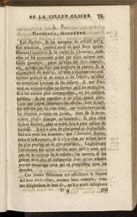 §. V. Dignités, Honneurs.