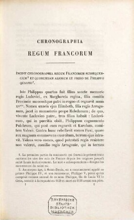 Chronographia regum Francorum, 1. 1270 - 1328