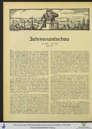 Jahresrundschau. Juni 1938 – Juni 1939.