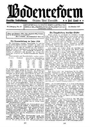 Die Bauernsiedlung im Jahre 1936