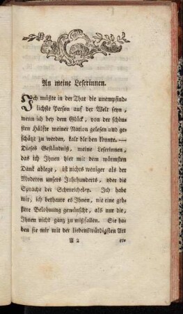 An meine Leserinnen.