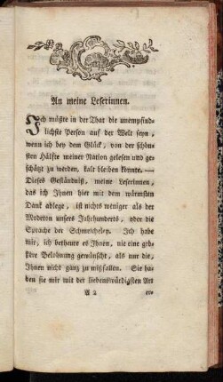 An meine Leserinnen.