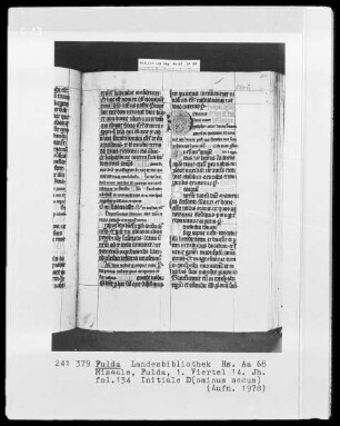 Missale — Initiale D (ominus secus), Folio 134recto