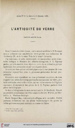 3.Ser. 4.1893: L' antiquité du verre