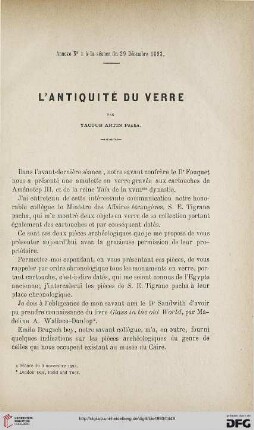 3.Ser. 4.1893: L' antiquité du verre