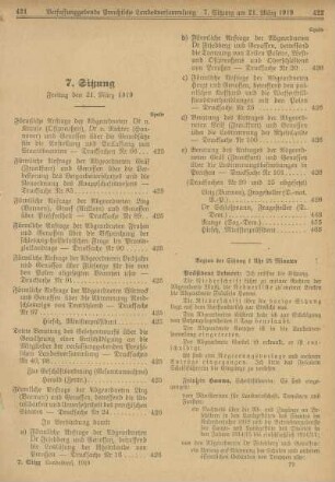 7. Sitzung, Freitag den 21. März 1919