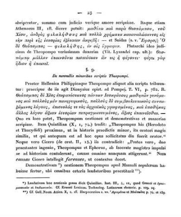 §. 9. De nonnullis minoribus scriptis Theopompi.