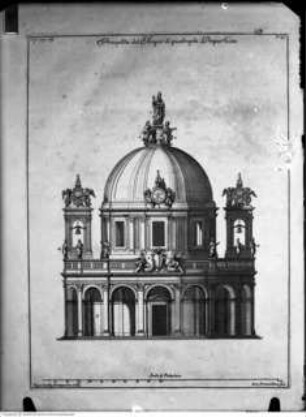 L'Anfiteatro Flavio., Tafel 23: Prospetto del Tempio di quadrupla Proportione - Frontalansicht der Kolosseumskirche