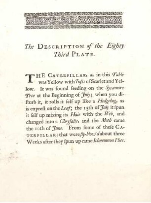 The Description of the Eighty Third Plate