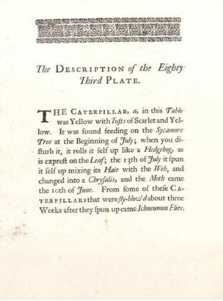 The Description of the Eighty Third Plate