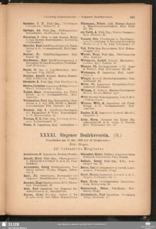 XXXXI. Siegener Bezirksverein.