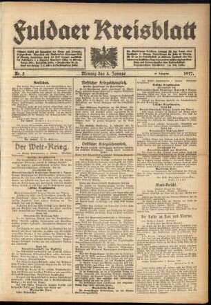Ausgabe vom Montag, den 08. Januar 1917.