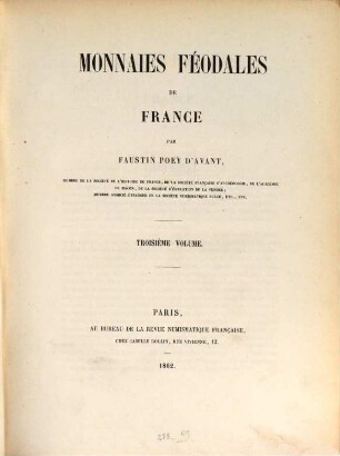 Monnaies féodales de France, 3
