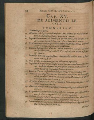 Cap. XV. De Alimentis Legatis.