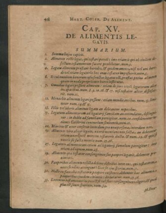 Cap. XV. De Alimentis Legatis.
