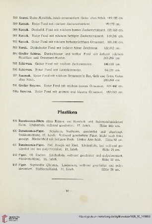 Plastiken (Nr. 599-603)