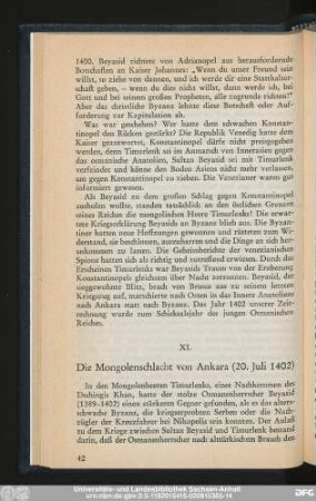 XI. Die Mongolenschlacht von Ankara (20. Juli 1402)