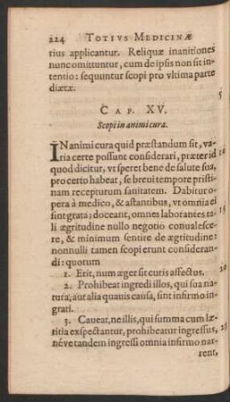 Cap. XV. Scopi in animi cura.
