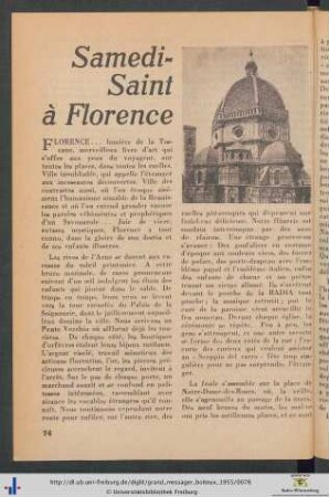 Samedi-Sant à Florence.
