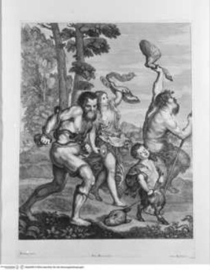 Raccolta de' quadri ... posseduti da S.A.R. Pietro Leopoldo, Florenz 1778, Tafel 90: Bacchanten und Satyrn
