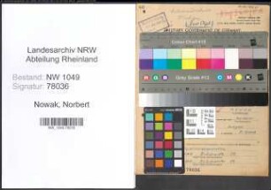 Entnazifizierung Norbert Nowak , geb. 25.08.1920 (Lehrer)