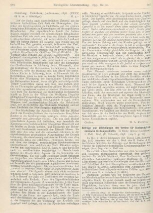 616-617 [Rezension] Beiträge und Mittheilungen des Vereins für Schleswig-holsteinische Kirchengeschichte. 2. Reihe: I. (2. Heft.) Band