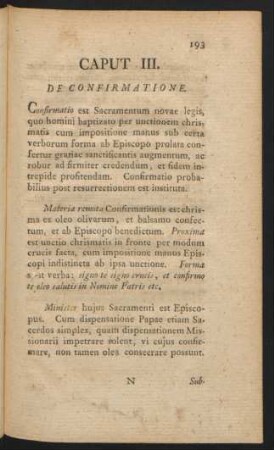 Caput III. De Confirmatione