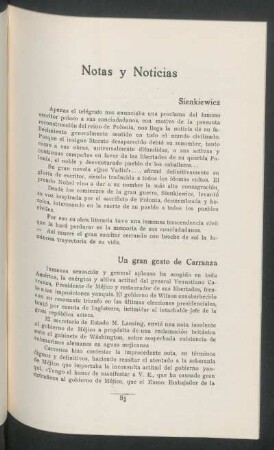 Un gran gesto de Carranza