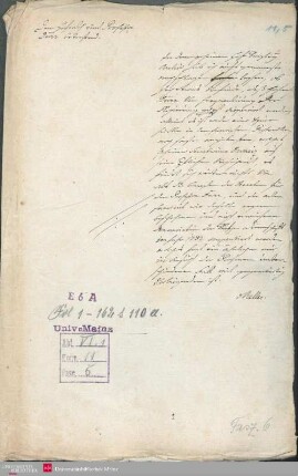 Berufliche Laufbahn des Franz Anton Dürr an der Universität Mainz