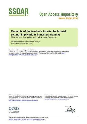 Elements of the teacher's face in the tutorial setting: implications in nurses' training