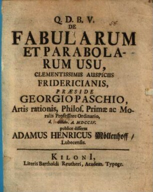 De fabularum et parabolarum usus