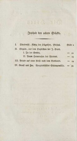 Innhalt des achten Stücks