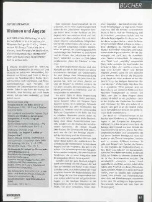 Ostseeliteratur: Visionen und Ängste