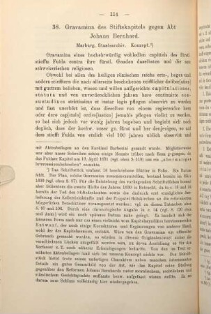38. Gravamina des Stiftskapitels gegen Abt Johann Bernhard.
