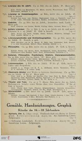 Gemälde, Handzeichnungen, Graphik (Nr. 591-847)