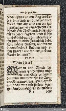 XLVII. Die Standhafftigkeit im Guten