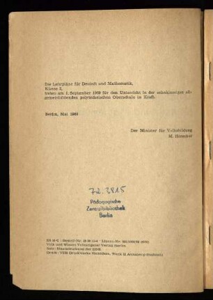 Die Lehrpläne für ...