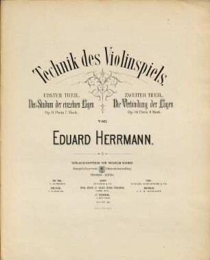 Technik des Violinspiels. Zweiter Theil, Die Verbindung der Lagen : op. 10.
