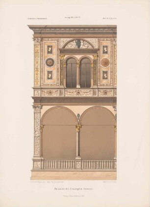 Loggia del Consiglio (Loggia di Fra’ Giocondo), Verona: Ansicht (aus: Architektonisches Skizzenbuch, H. 159/6, 1879)