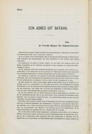 Een adres uit Batavia
