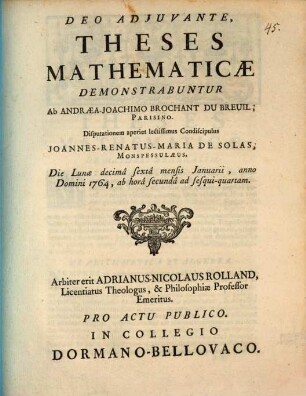 Theses mathematicae