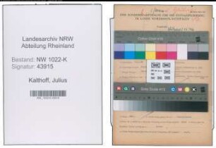 Entnazifizierung Julius Kalthoff , geb. 21.01.1896 (Kaufmann)