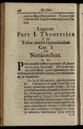 Cap. I. De Notionibus.